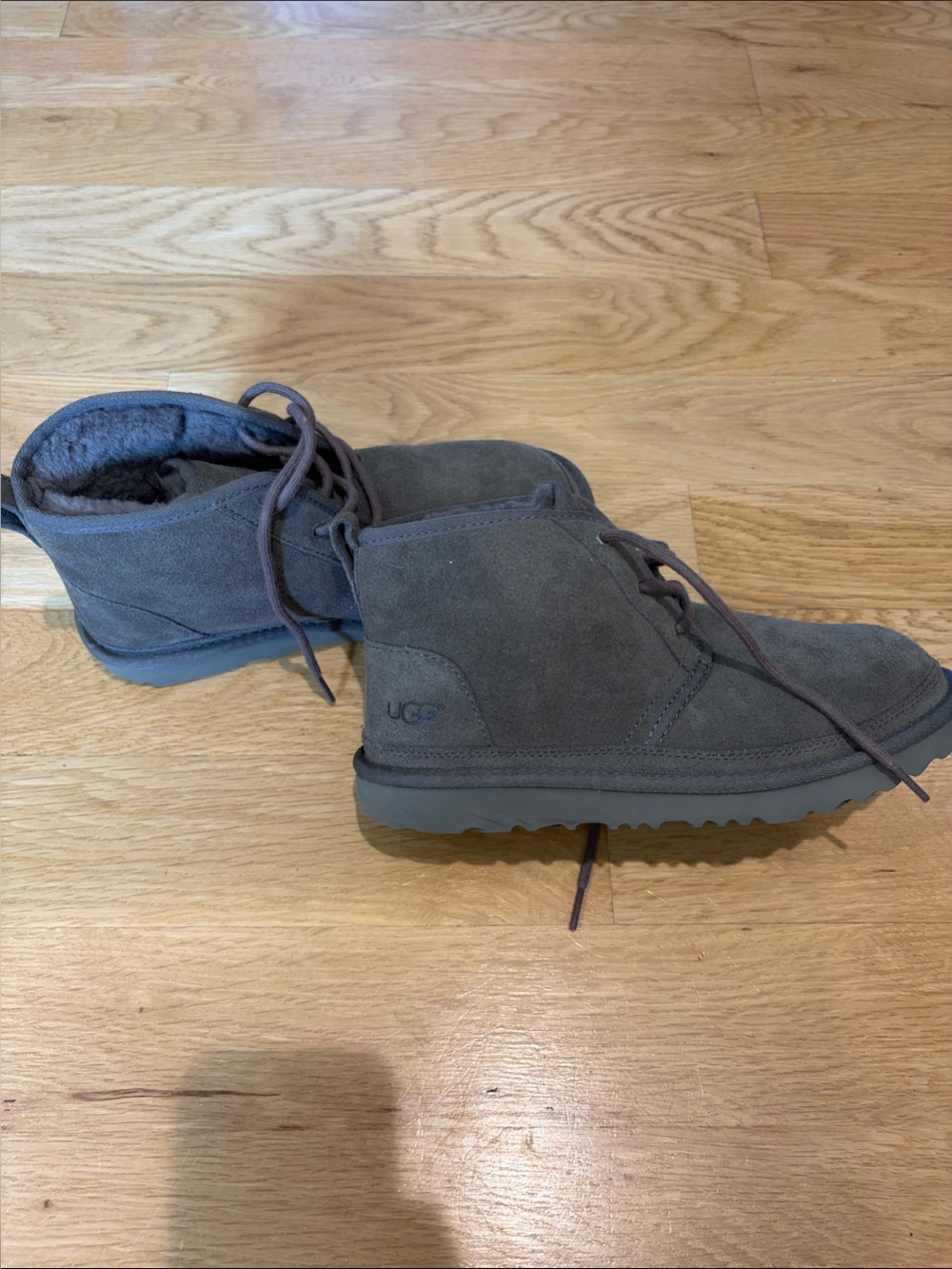UGG Women’s Neumel Charcoal Grey Suede Lace-Up Boots